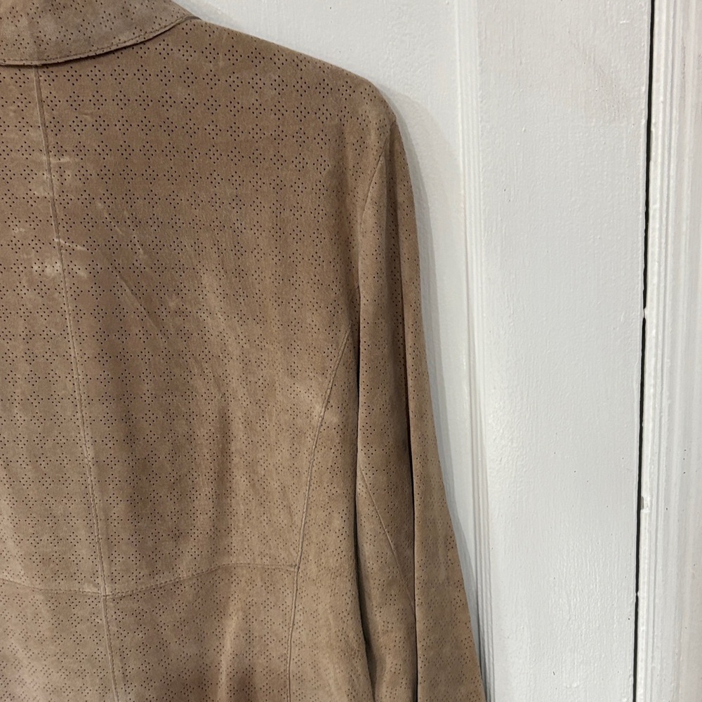 Bernardo Beige Suede Button-Up Shirt - Picture 10 of 13